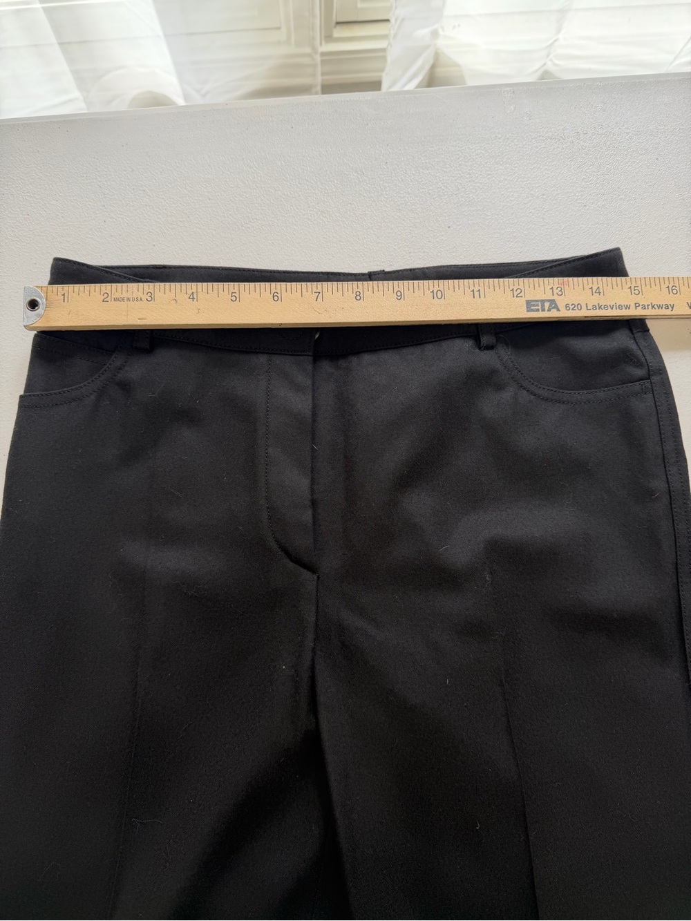 Akris Punto Black 100% Wool Natural Stretch Straight Leg Pants Size 4 - Picture 8 of 10